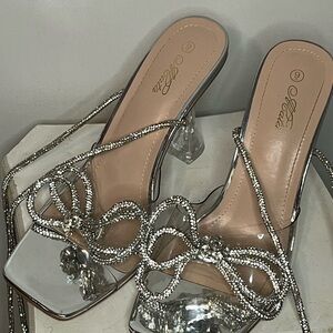 Aldo Silver Strappy Heels